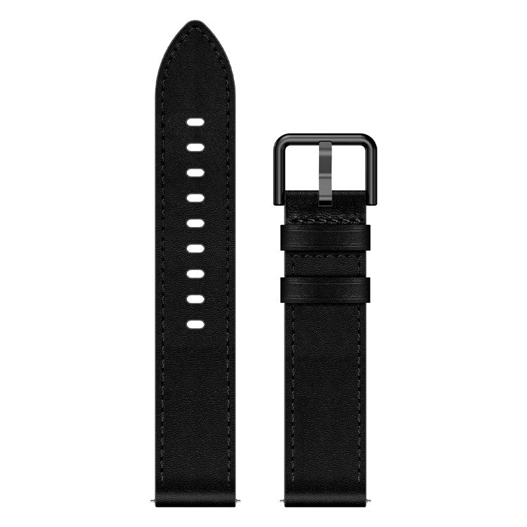 For Huawei Watch GT 3 42mm / GT 3 Pro 43mm Top Layer Cowhide Adjustable Wrist Band 20mm Watch Strap - Black