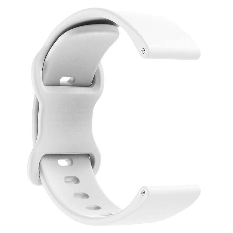 For Huawei Watch GT 3 42mm / GT 3 Pro 43mm Universal 20mm Silicone Watch Strap Butterfly Shape Buckle Band - White