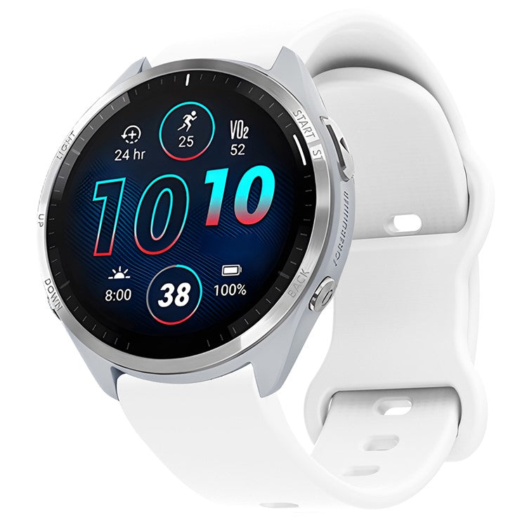 For Huawei Watch GT 3 42mm / GT 3 Pro 43mm Universal 20mm Silicone Watch Strap Butterfly Shape Buckle Band - White