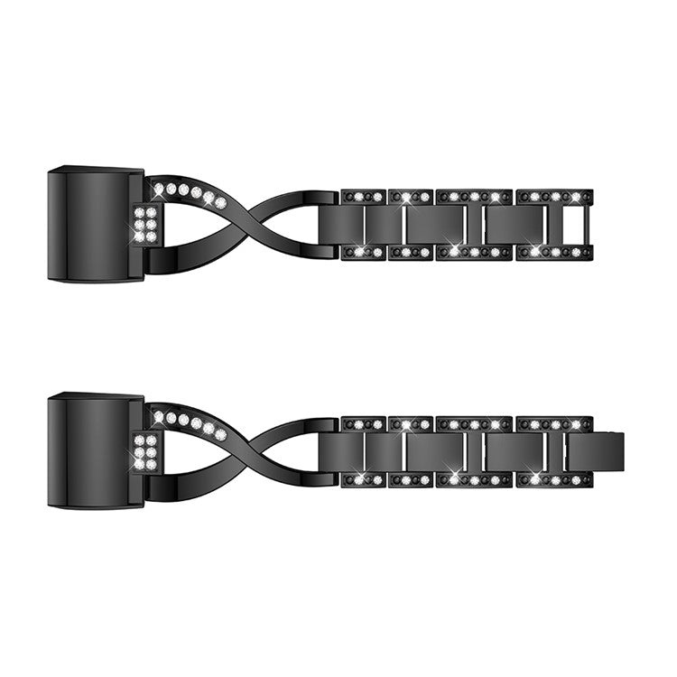 Metal Rhinestone Decor X-shape Watch Band for Fitbit Charge 2 - Black