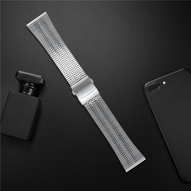 For Samsung Galaxy Watch 46mm Stainless Steel Watch Strap 22mm Wrist Band - Silver