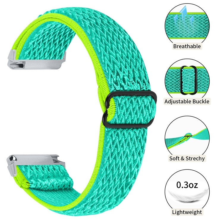 For Garmin Vivomove Style / GarminMove Style 20mm Elastic Watch Strap Replacement Watchband - Yellow Green