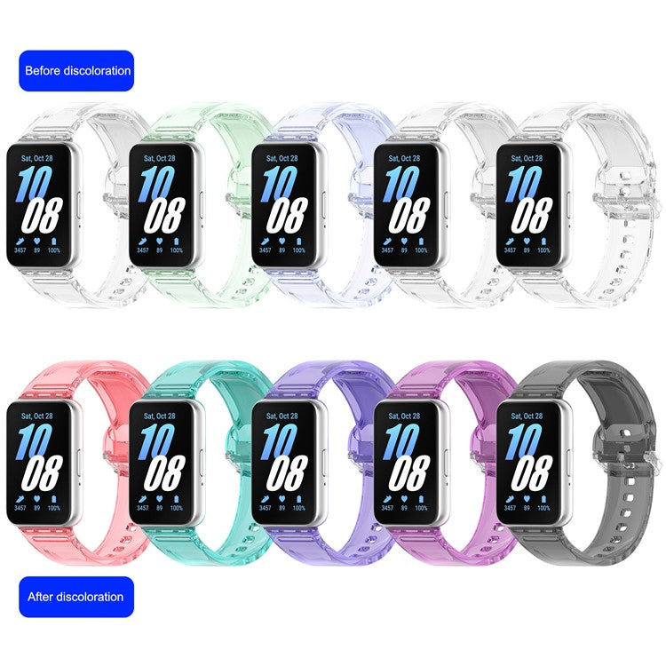 For Samsung Galaxy Fit3 R390 TPU Watch Band Change Color Wrist Strap - Starry Purple