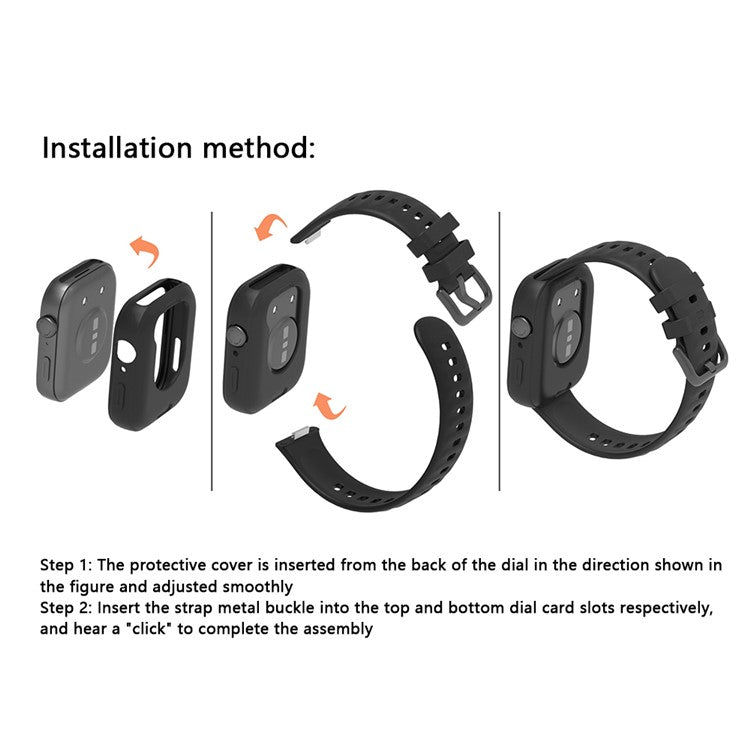 For Huawei Watch Fit 3 Silicone Band Wrist Strap with Watch Case - Starlight