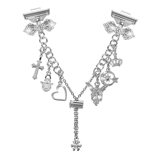 For Huawei Watch Fit 3 Rhinestones Decor Pendants Design Watch Strap Alloy Bracelet - Silver