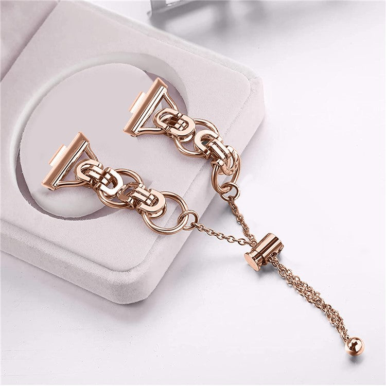 For Huawei Watch Fit 3 Replacement Smart Watch Strap Adjustable Alloy Bracelet - Rose Gold