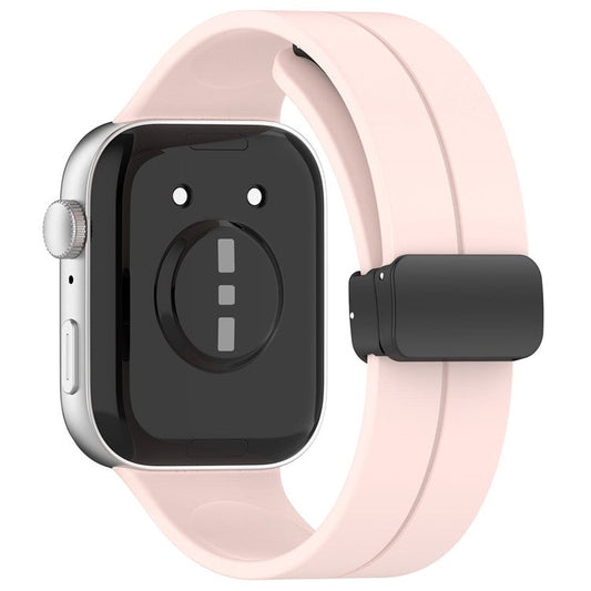 For Huawei Watch Fit 3 Silicone Watch Band Strap with Magnetic Folding Buckle - Pink