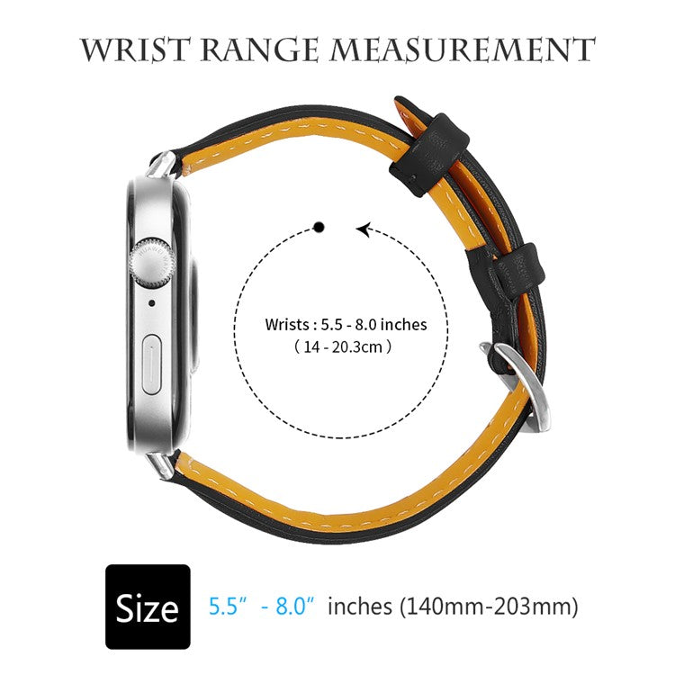 For Huawei Watch Fit 3 Watch Strap Genuine Cow Leather Band Stitching Lines - Black