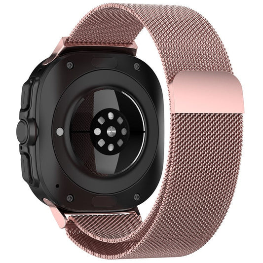 For Samsung Galaxy Watch Ultra 47mm Watch Band Magnetic Buckle Metal Milanese Wrist Strap - Rose Pink