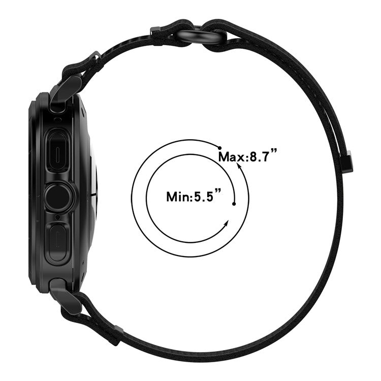 For Samsung Galaxy Watch Ultra 47mm Nylon Watch Band Loop Fastener Adjustable Wrist Strap - Blue+Grey