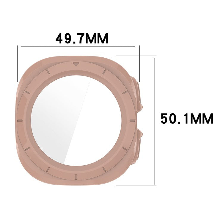 For Samsung Galaxy Watch Ultra 47mm PC Protective Case Watch Frame Integrated with Tempered Glass Screen Film - Matte Starlight