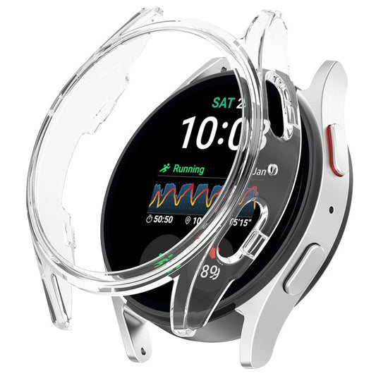 For Samsung Galaxy Watch7 44mm Anti-Collision PC Watch Case Hollow Protective Frame - Transparent