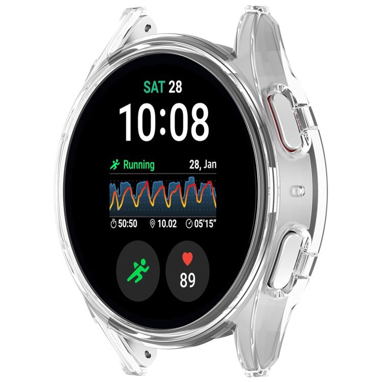 For Samsung Galaxy Watch7 44mm Anti-Collision PC Watch Case Hollow Protective Frame - Transparent