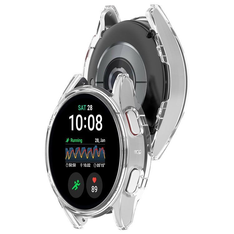 For Samsung Galaxy Watch7 44mm Anti-Collision PC Watch Case Hollow Protective Frame - Transparent