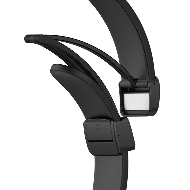 For Samsung Galaxy Watch7 40mm Replacement Band Magnetic Folding Black Buckle Silicone Strap - Red