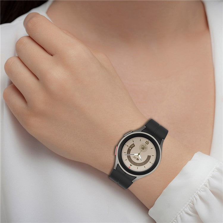 For Samsung Galaxy Watch7 40mm Replacement Band Magnetic Folding Black Buckle Silicone Strap - Red