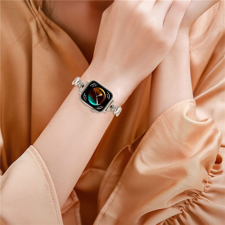 For Huawei Watch Fit 3 Rhinestone Decor Wave Shape Sliding Bracelet Watch Strap - Starlight