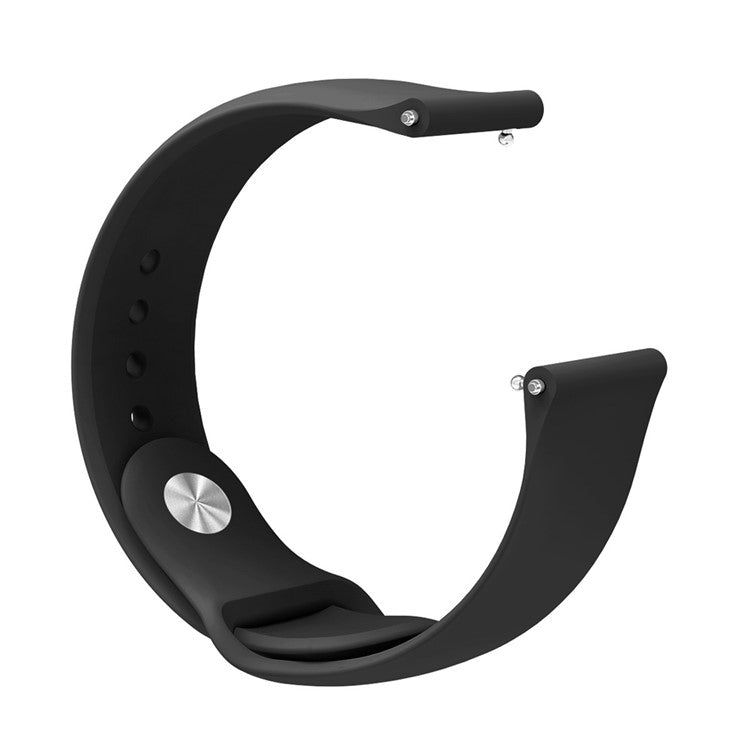 Universal Silicone Watch Strap for Samsung Galaxy Watch Active / Galaxy Watch 42mm / Samsung Gear S2 / Gear Sport / Garmin Vivoactive 3 / Garmin Vivoactive 3 Music - Black