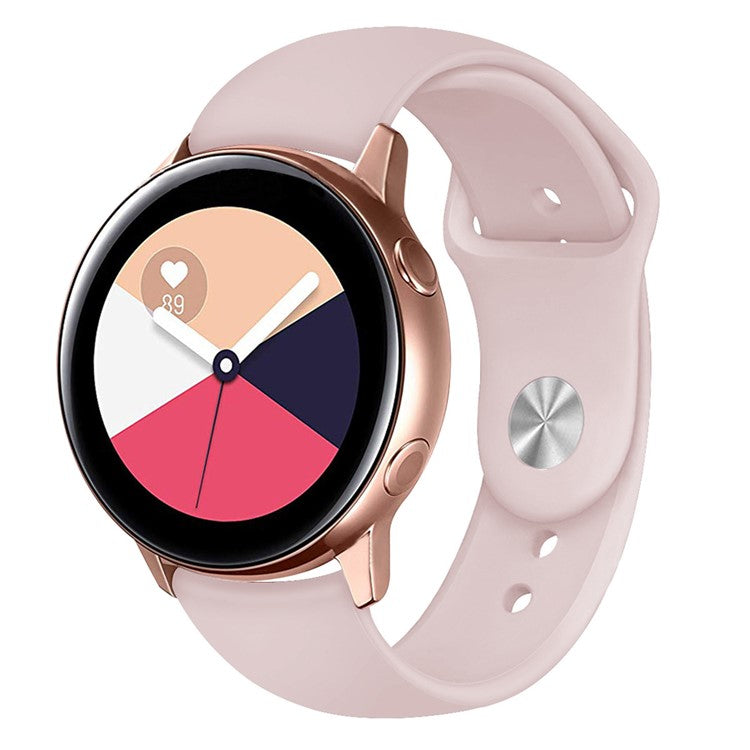 Universal Silicone Watch Strap for Samsung Galaxy Watch Active / Galaxy Watch 42mm / Samsung Gear S2 / Gear Sport / Garmin Vivoactive 3 / Garmin Vivoactive 3 Music - Light Pink