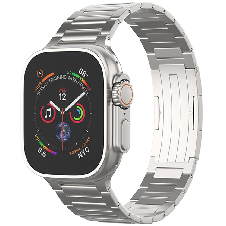 For Apple Watch Series 10 42mm / 9 8 7 41mm / SE (2023) SE (2022) SE 6 5 4 40mm / 3 2 1 38mm Titanium Alloy Band Replacement Watch Strap - Titanium