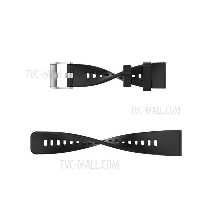 Metal Buckle Soft Silicone Watch Band Strap Replacement for Huawei Honor ES Watch - Black