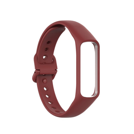 Integrated Frame Case Silicone Watch Strap for Samsung Galaxy Fit 2 SM-R220 - Wine Red