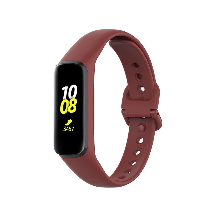 Integrated Frame Case Silicone Watch Strap for Samsung Galaxy Fit 2 SM-R220 - Wine Red