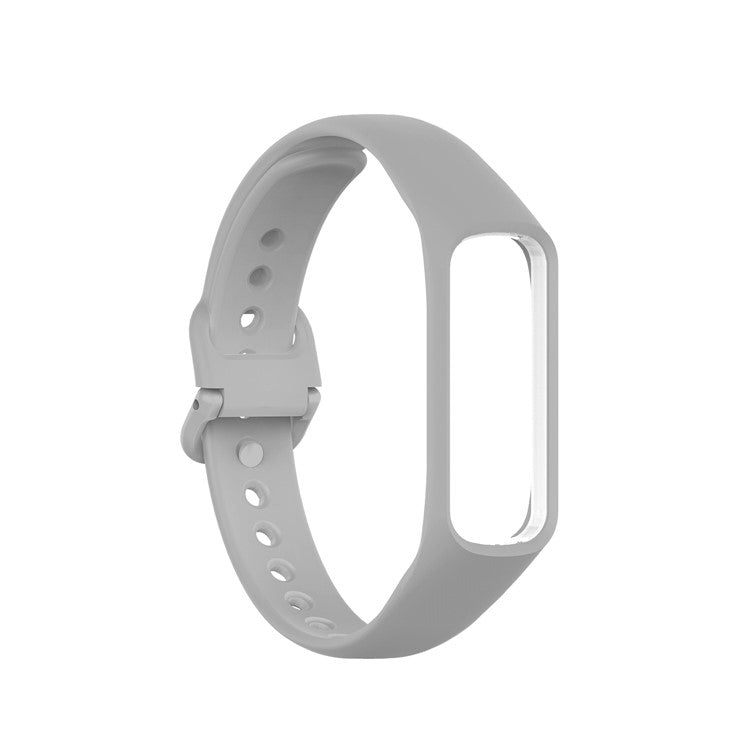 Integrated Frame Case Silicone Watch Strap for Samsung Galaxy Fit 2 SM-R220 - Light Grey
