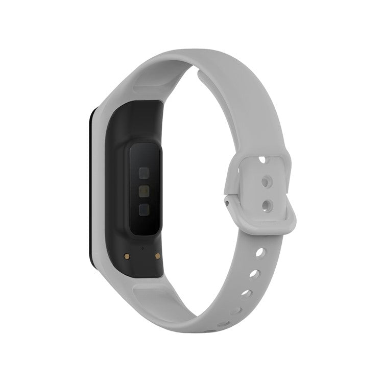 Integrated Frame Case Silicone Watch Strap for Samsung Galaxy Fit 2 SM-R220 - Light Grey
