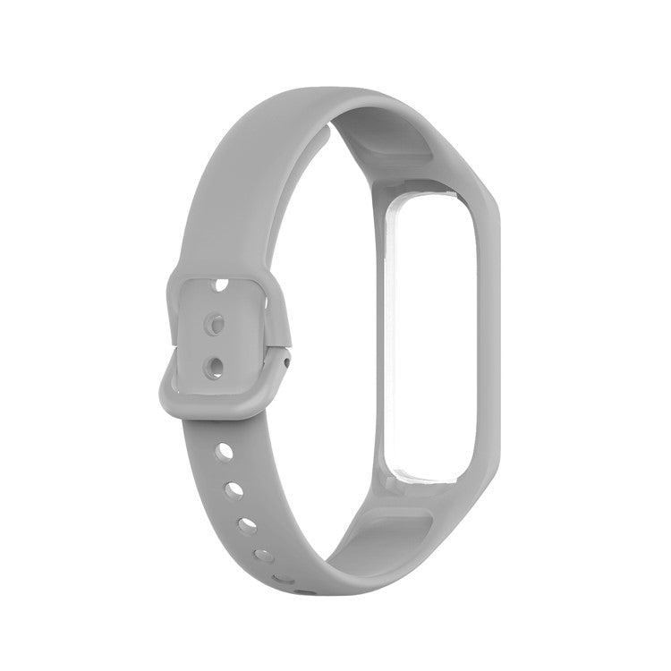 Integrated Frame Case Silicone Watch Strap for Samsung Galaxy Fit 2 SM-R220 - Light Grey