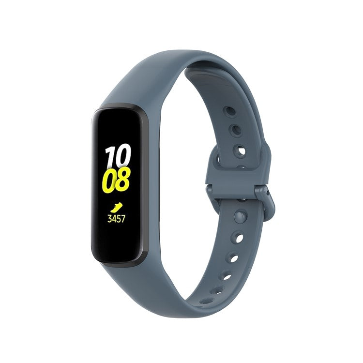 Integrated Frame Case Silicone Watch Strap for Samsung Galaxy Fit 2 SM-R220 - Dark Grey