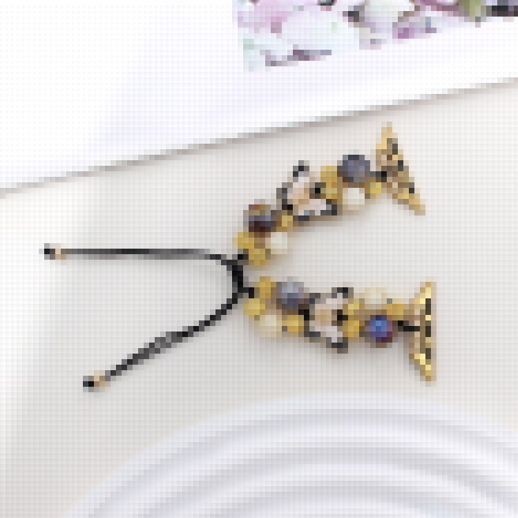 For Apple Watch 10 46mm / Ultra 2 / Ultra 49mm / 9 8 7 45mm / SE (2023) SE (2022) SE 6 5 4 44mm / 3 2 1 42mm Butterfly Beads Rope Watch Band - Black