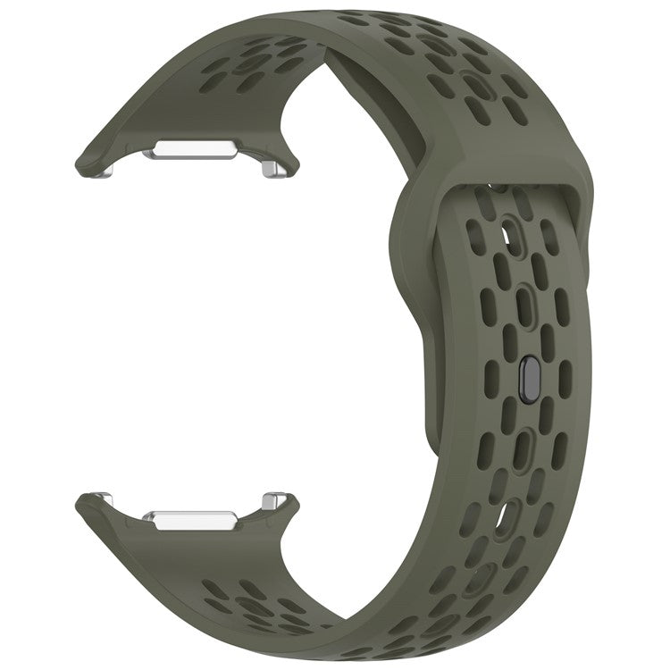 For Samsung Galaxy Watch Ultra 47mm Fluororubber Watch Band Multiple Holes Breathable Strap - Green