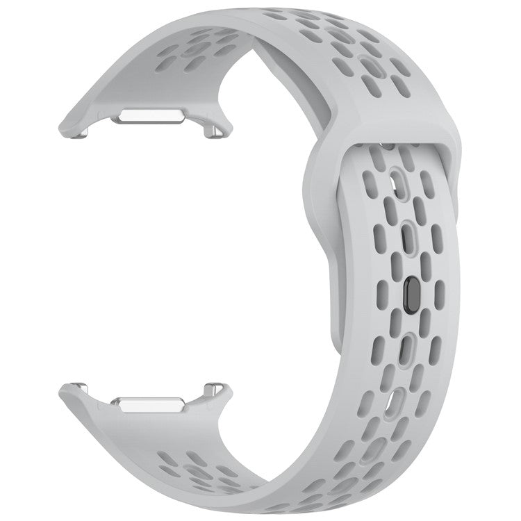 For Samsung Galaxy Watch Ultra 47mm Fluororubber Watch Band Multiple Holes Breathable Strap - Light Grey