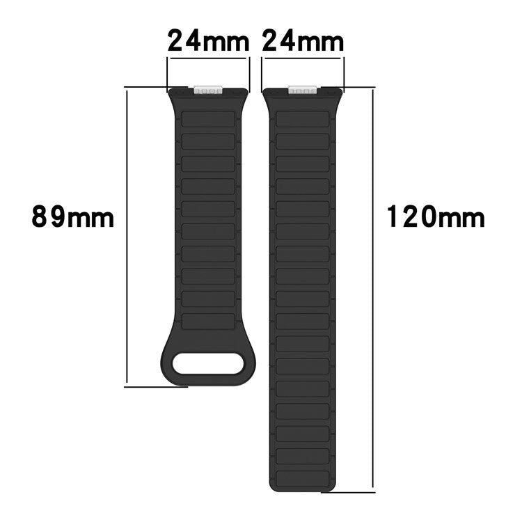 For Huawei Watch Fit 3 Dual Color Replacement Band Magnetic Silicone Watch Strap - Light Pink+Grey