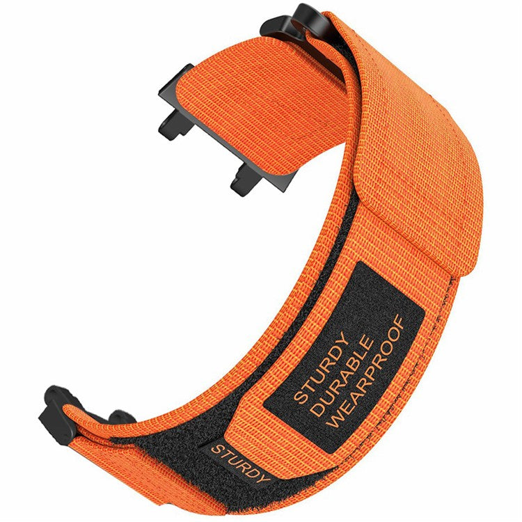 For Huami Amazfit T-Rex 2 Replacement Strap Outdoor Magic Tape Nylon Watch Band - Orange