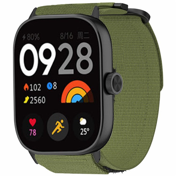 For Xiaomi Smart Band 8 Pro / Redmi Watch 4 Magic Tape Nylon Strap Replacement Watch Band - Army Green