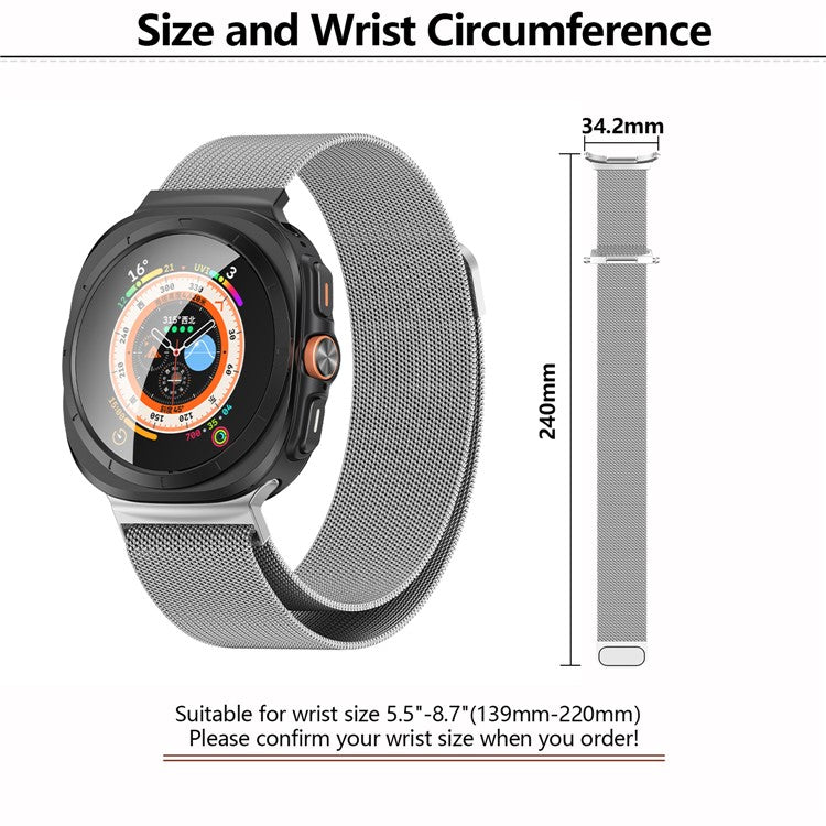 KALEBOL For Samsung Galaxy Watch Ultra 47mm Watch Band Magnetic Buckle Metal Milanese Wrist Strap - Colorful