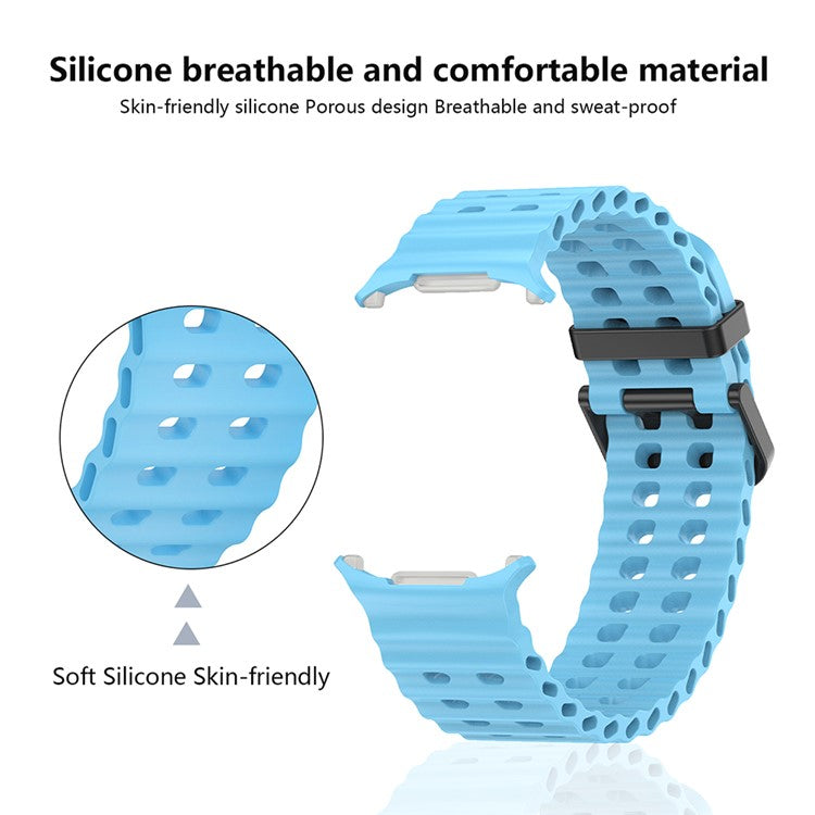KALEBOL For Samsung Galaxy Watch Ultra 47mm Wrist Band Replacement Silicone Watch Strap - Starlight
