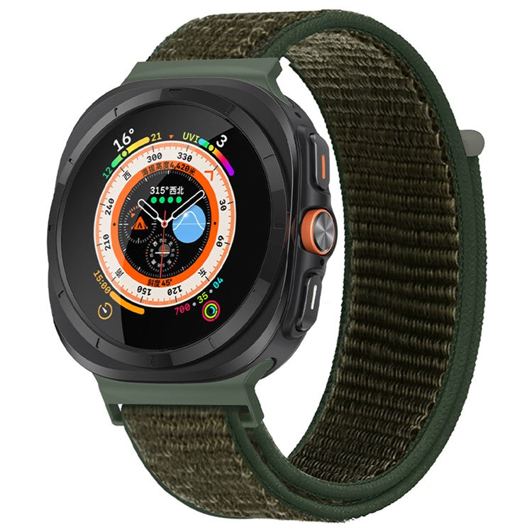 KALEBOL For Samsung Galaxy Watch Ultra 47mm Adjustable Braided Nylon Band Replacement Wrist  Strap - Army Green