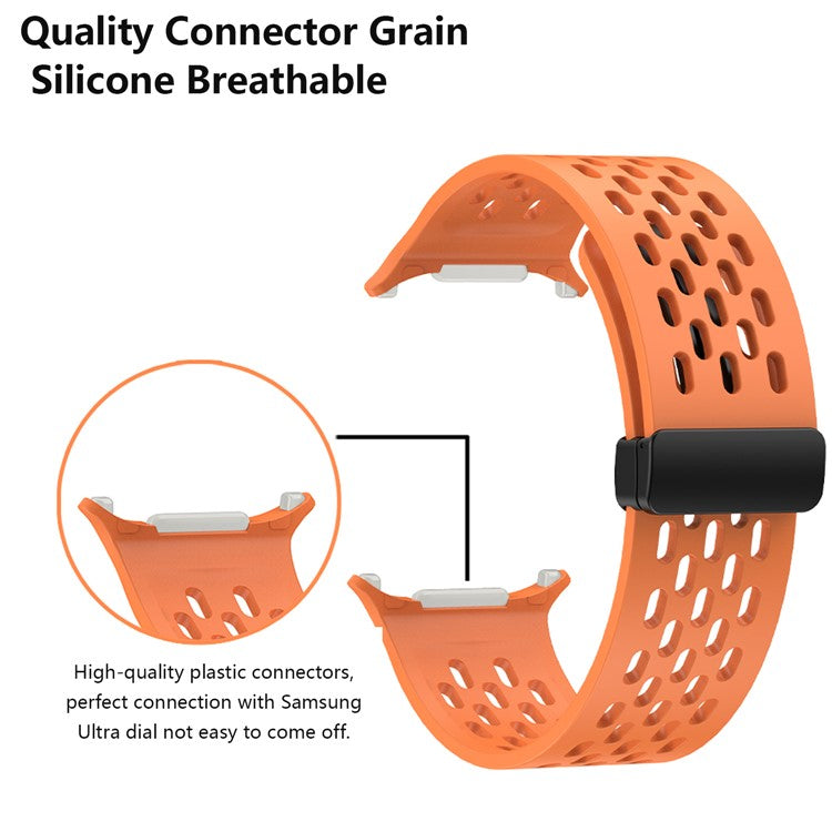 KALEBOL For Samsung Galaxy Watch Ultra 47mm Silicone Band Magnetic Replacement Strap - Fluorescent Green
