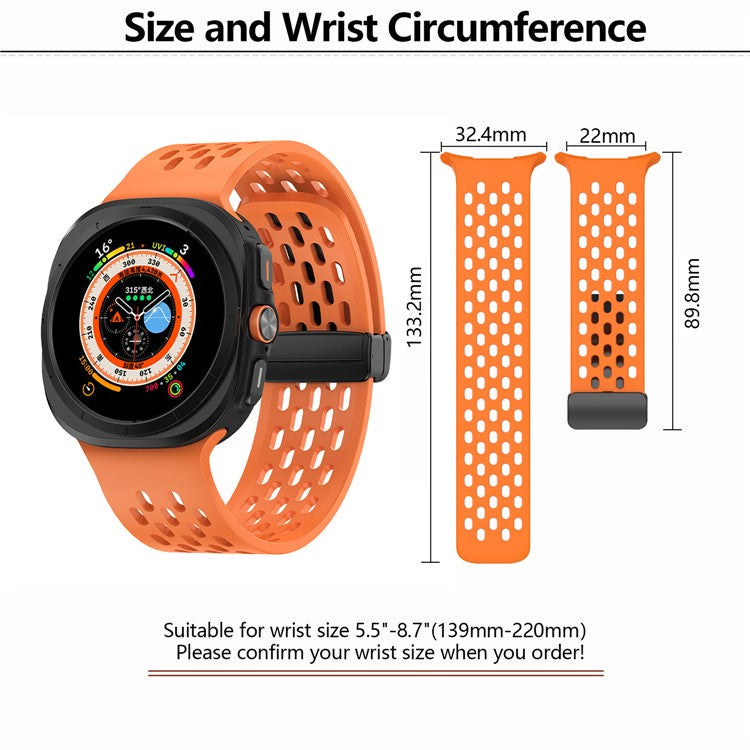 KALEBOL For Samsung Galaxy Watch Ultra 47mm Silicone Band Magnetic Replacement Strap - Fluorescent Green