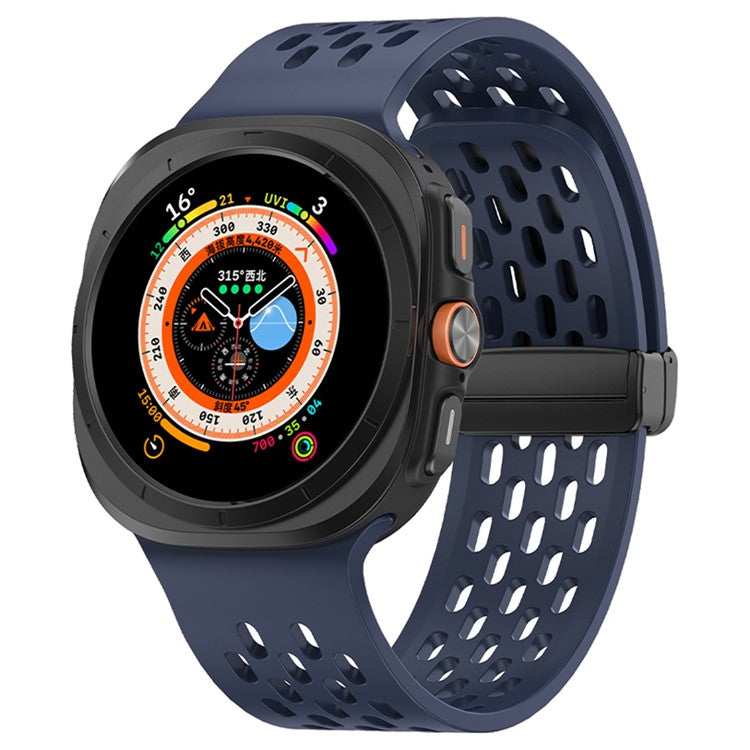 KALEBOL For Samsung Galaxy Watch Ultra 47mm Silicone Band Magnetic Replacement Strap - Navy Blue
