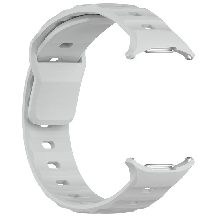 KALEBOL For Samsung Galaxy Watch Ultra 47mm Silicone Watchband Watch Strap with Square Buckle - Light Grey