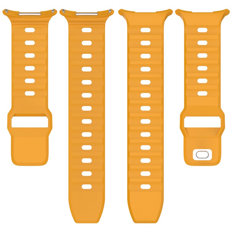 KALEBOL For Samsung Galaxy Watch Ultra 47mm Silicone Watchband Watch Strap with Square Buckle - Light Grey
