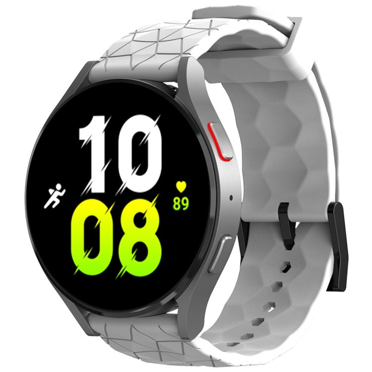 KALEBOL For Huawei Watch GT 3 42mm / GT 3 Pro 43mm Watch Strap 20mm Silicone Band Football Pattern - White