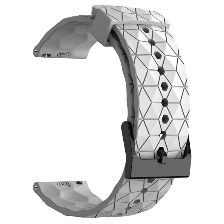 KALEBOL For Huawei Watch GT 3 42mm / GT 3 Pro 43mm Watch Strap 20mm Silicone Band Football Pattern - White