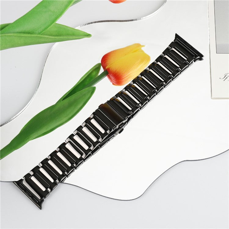 KALEBOL For Apple Watch 10 46mm / Ultra 2 / Ultra 49mm / 9 8 7 45mm / SE (2023) SE (2022) SE 6 5 4 44mm / 3 2 1 42mm Watch Strap Zinc Alloy - Black