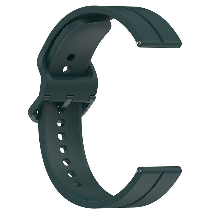 KALEBOL For Huawei Watch 4 / 4 Pro / GT 4 46mm Watch Strap 22mm Silicone Band  Groove Design - Midnight Green