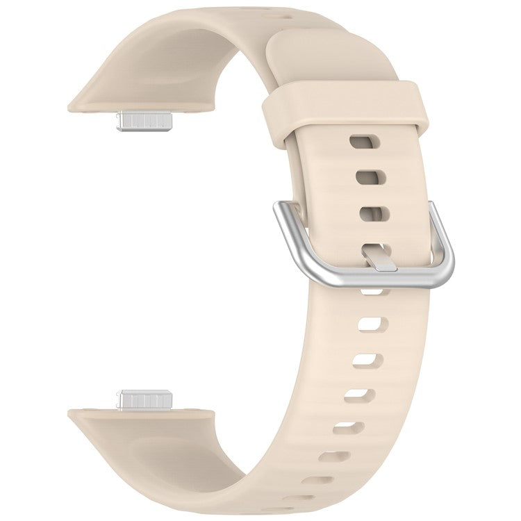 KALEBOL For Huawei Watch Fit 3 Watch Band Soft Silicone Adjustable Wrist Strap - Ivory White